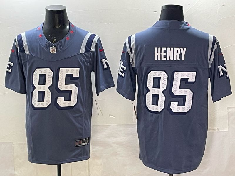 Men 2025 New England Patriots #85 Henry blue 5th generation Throwback Nike Limited NFL Jersey style 013->milwaukee brewers->MLB Jersey